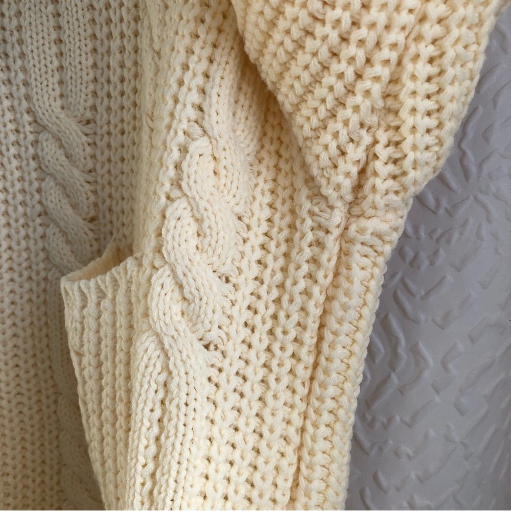 Vintage Essentials Chunky Neutral Tone Turtleneck Knit Sweater Women's Large - Picture 4 of 12